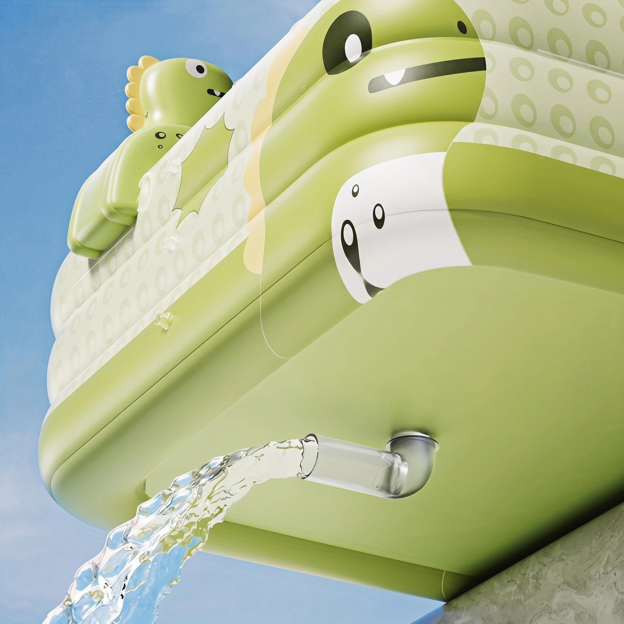 Rectangular Family Inflatable Pool with Three-Tier Design