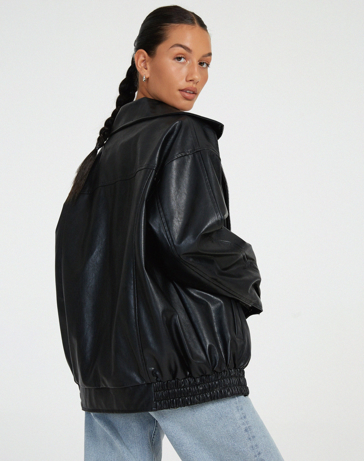 Women's Oversized Sleek Bomber Jacket