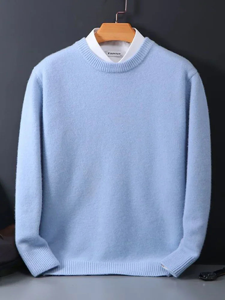 Men's Fine Knit Crewneck Pullover Sweater