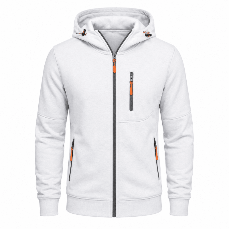 Men's Full-Zip Hooded Fleece Jacket with Zip Pockets