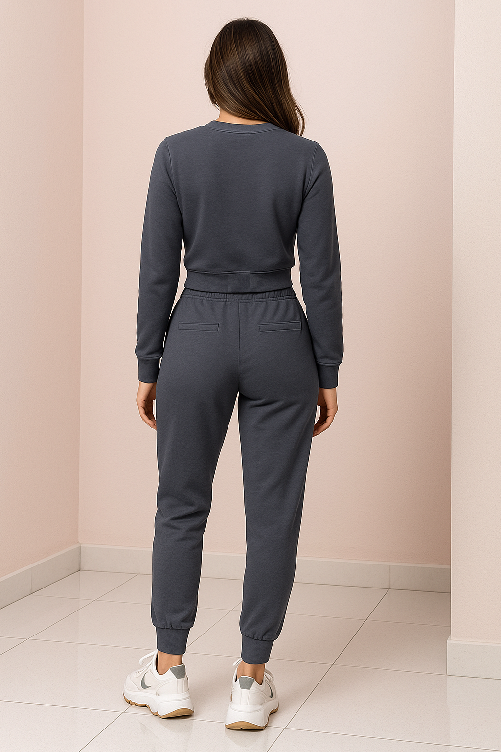 Cropped Sweatshirt and Jogger Loungewear Set