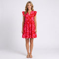 Floral Mini Dress – Flutter Sleeve V-Neck Style