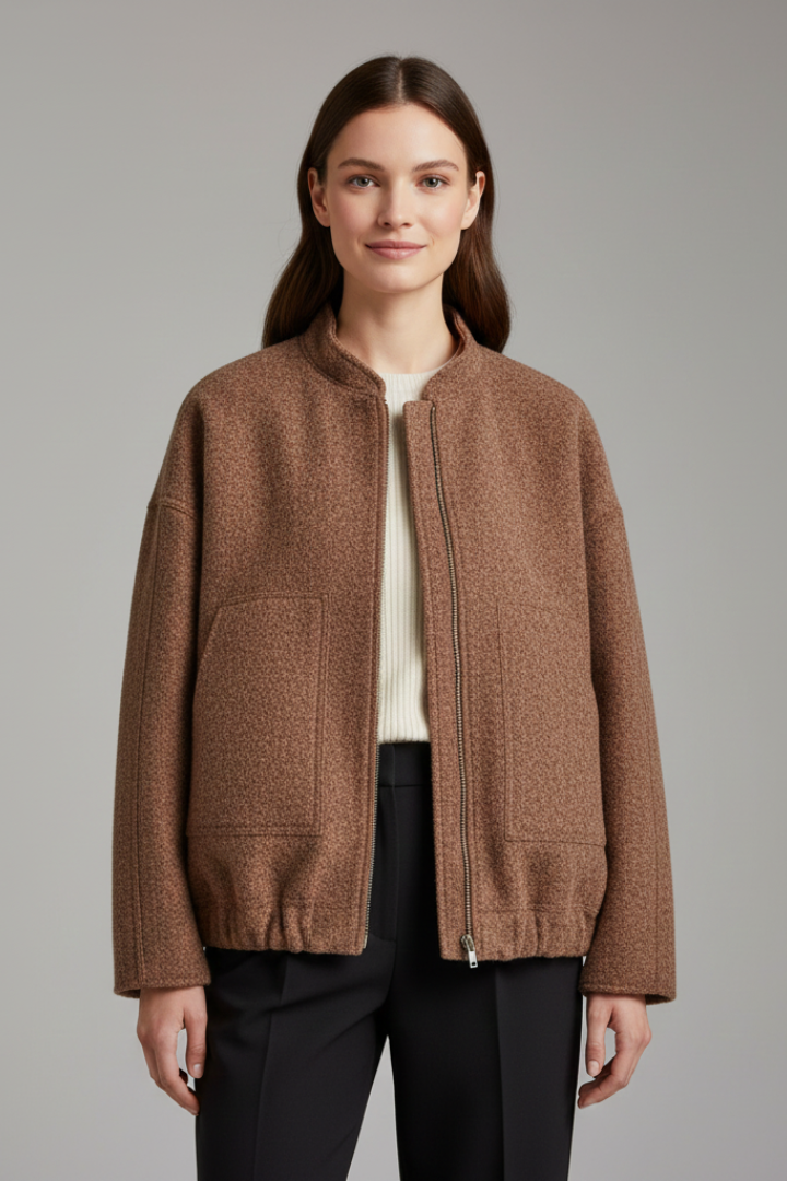 Women's Oversized Wool-Look Bomber Jacket