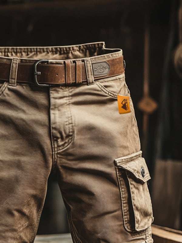 Rugged Cotton Cargo Shorts with Utility Pockets