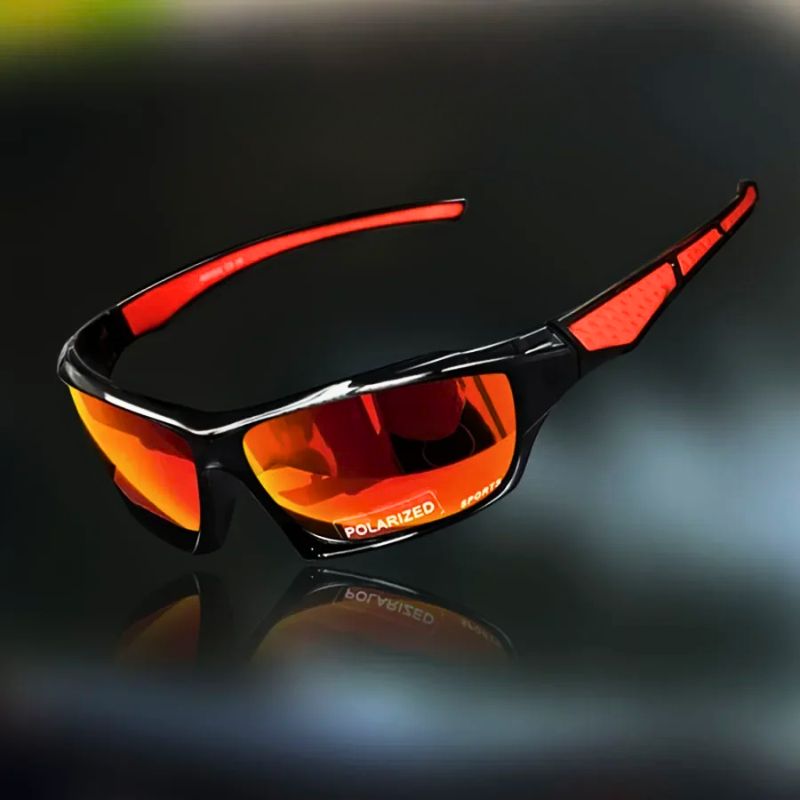 Polarized Sports Wrap Sunglasses with Mirrored Lens