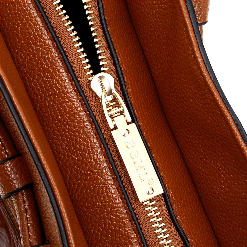 Croc Embossed Round Handle Structured Tote Bag