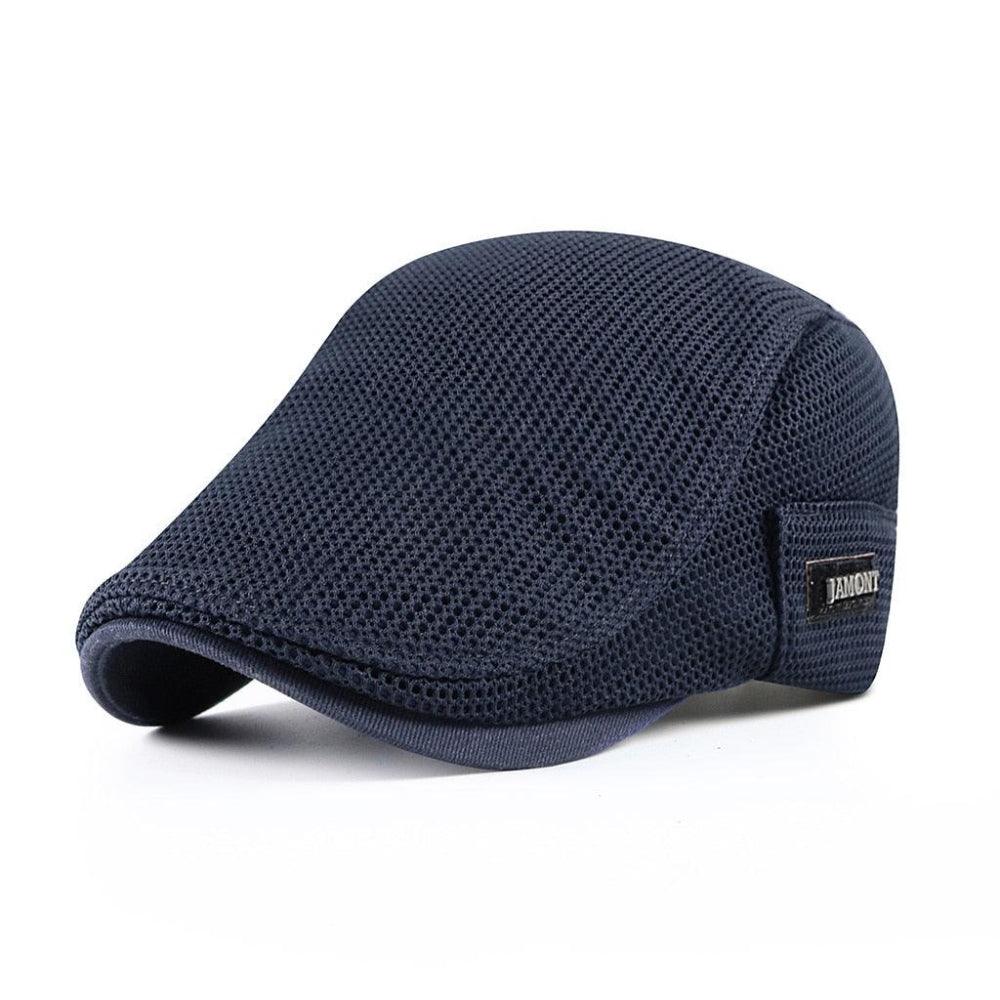 Breathable Mesh Newsboy Cap with Structured Panel Design