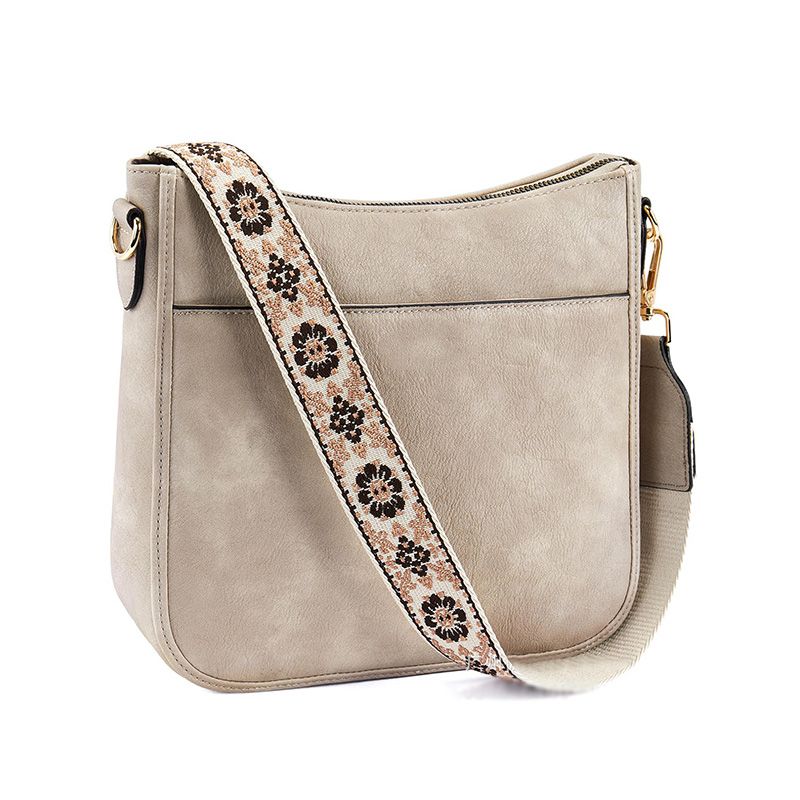 Crossbody Bag with Woven Jacquard Strap
