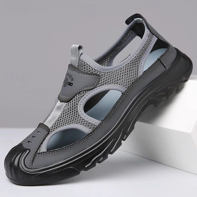 Breathable Mesh Closed-Toe Sport Sandals for Men