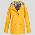 Women's Hooded Rain Jacket with Striped Lining
