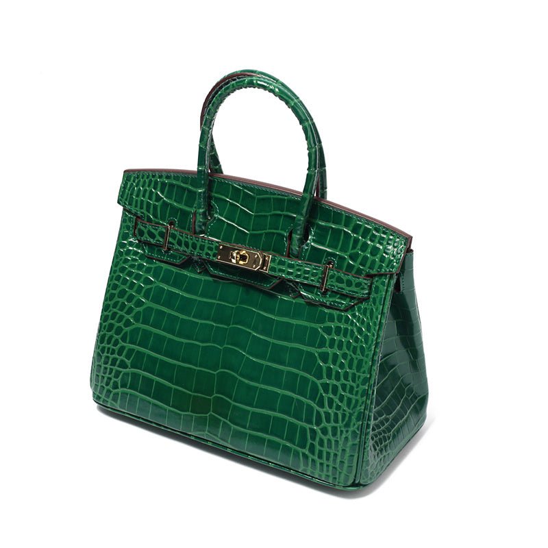 Structured Turn-Lock Tote Bag with Padlock Detail