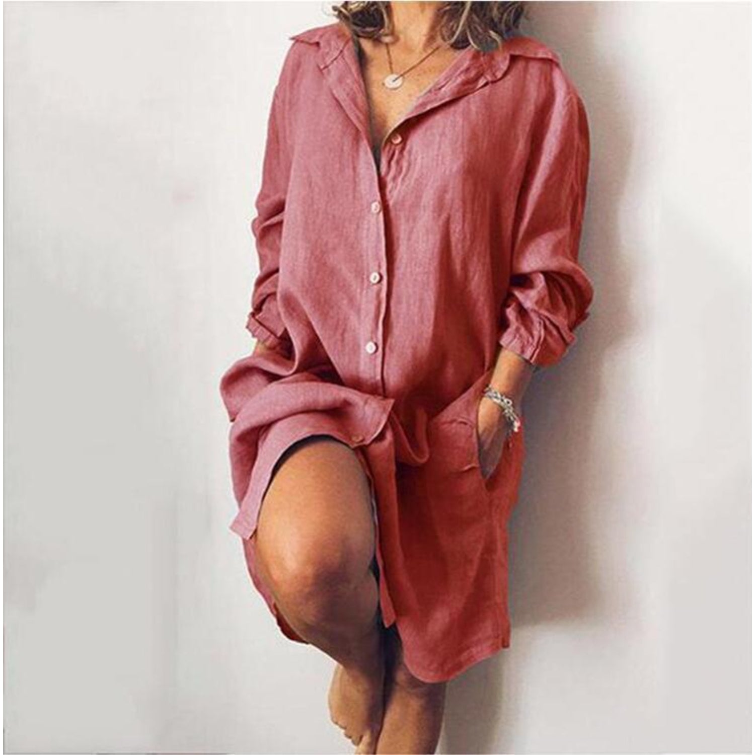 Robe-chemise oversize boutonnée