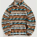 Men's Aztec Print Sherpa Fleece Quarter-Zip Pullover