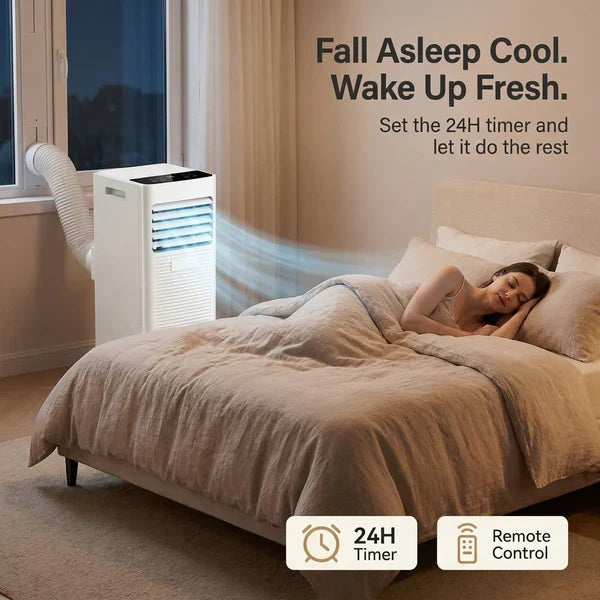 Portable Air Conditioner with Remote Control and Wheels