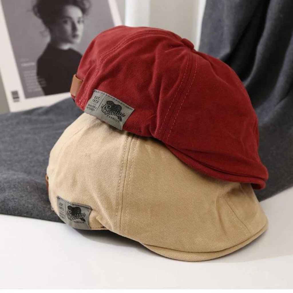 Urban Newsboy Flat Cap with Adjustable Leather Strap