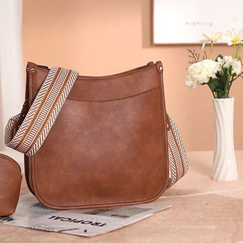 Crossbody Bag with Woven Jacquard Strap