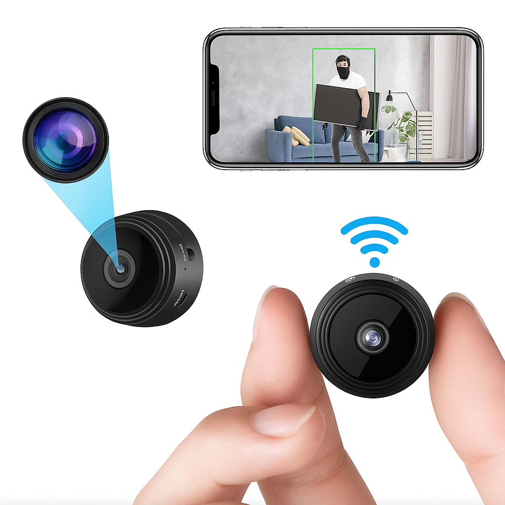 Mini WiFi Security Camera with Night Vision and App