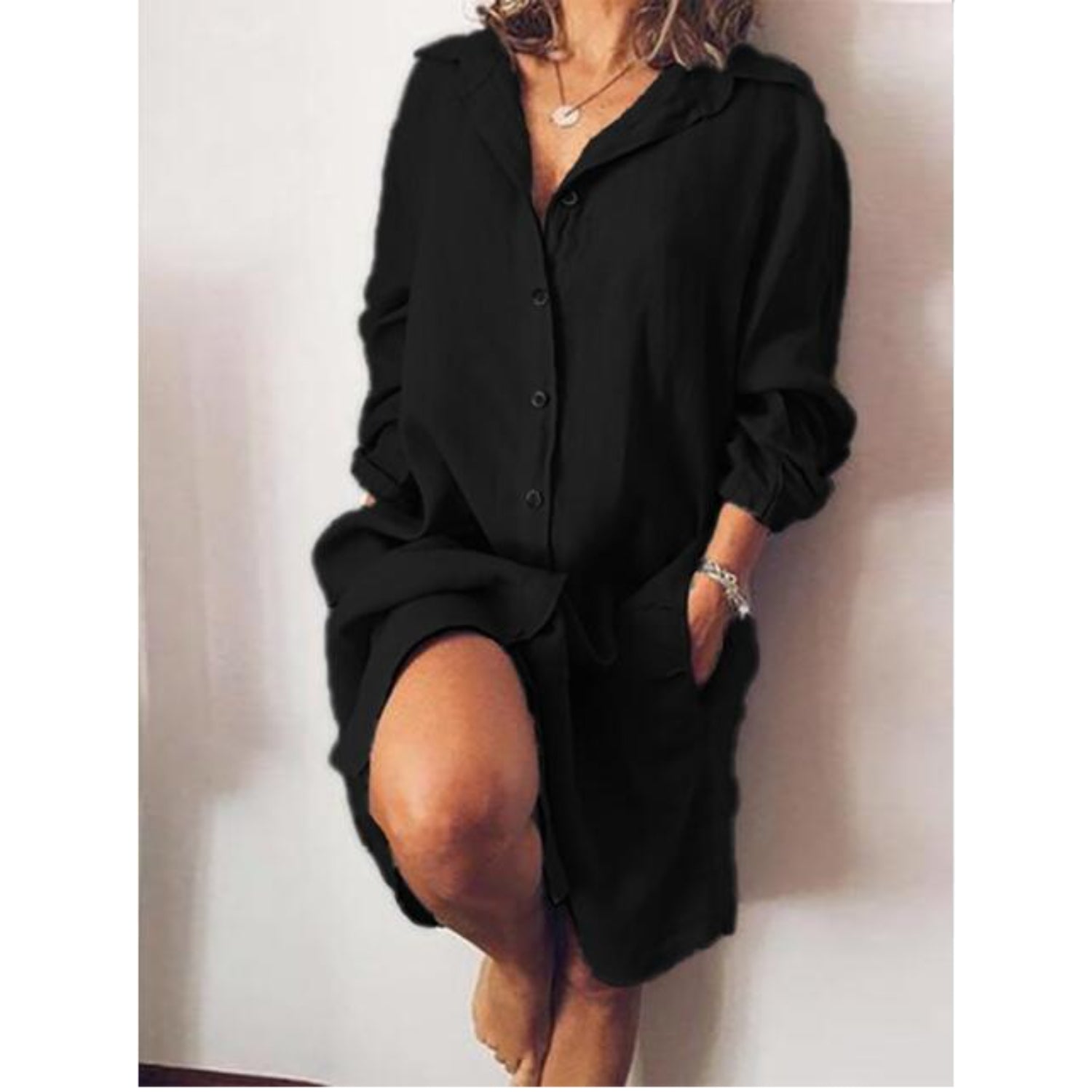 Robe-chemise oversize boutonnée