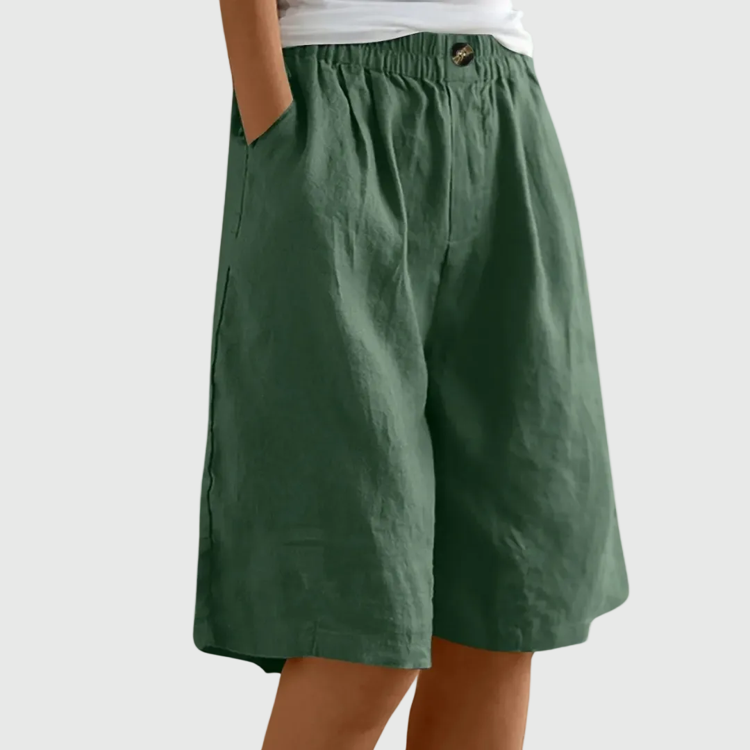 Short bermuda ample à jambes larges avec taille élastique