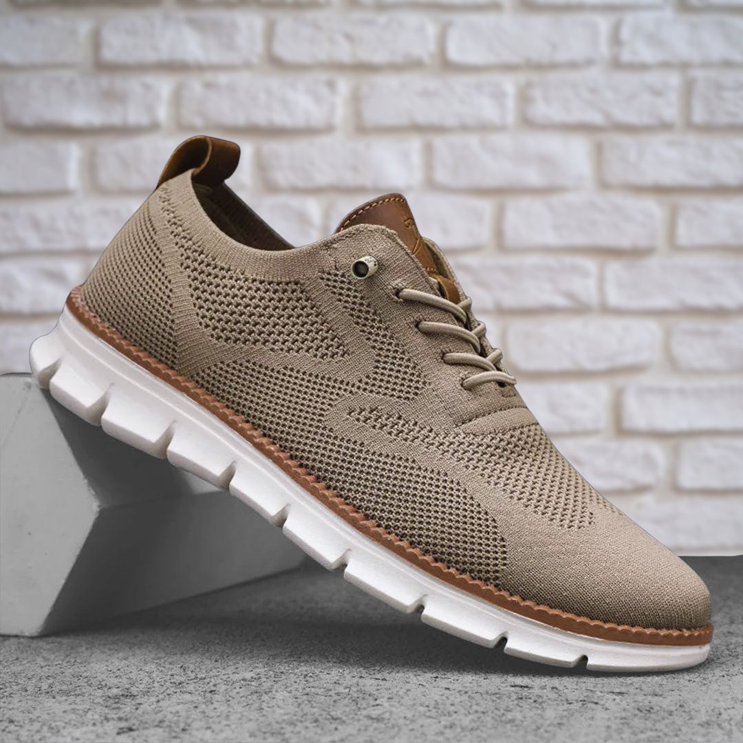 Men's Knit Lace-Up Sneakers with Chunky Sole