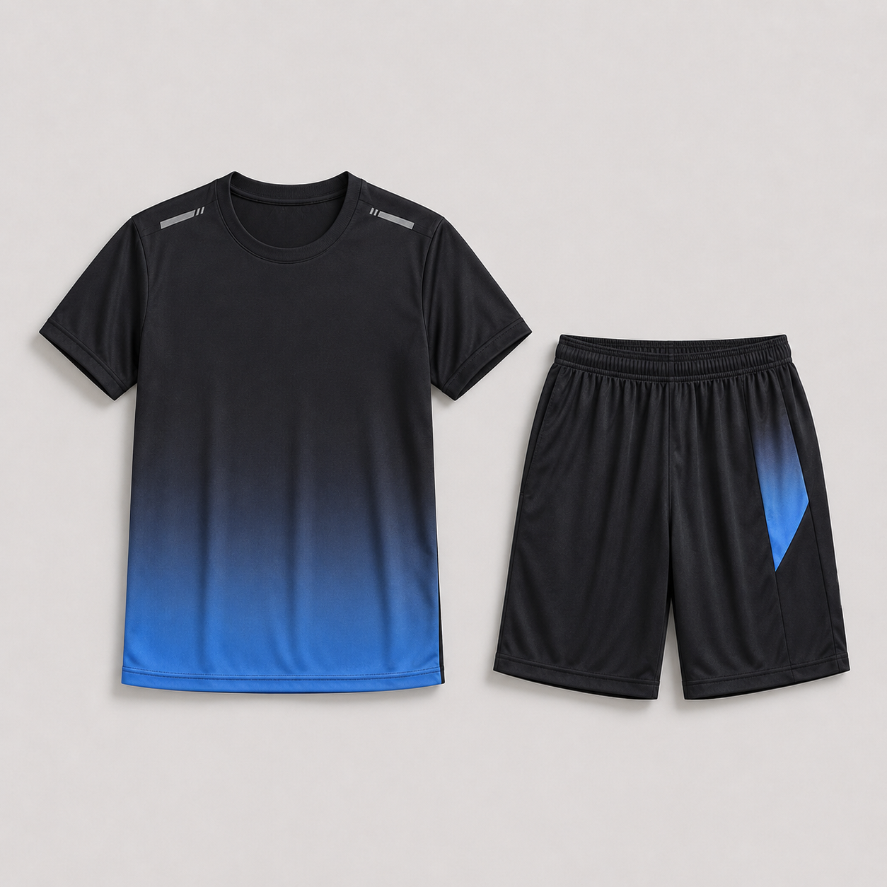Ombre Athletic Tee and Shorts Two Piece Set