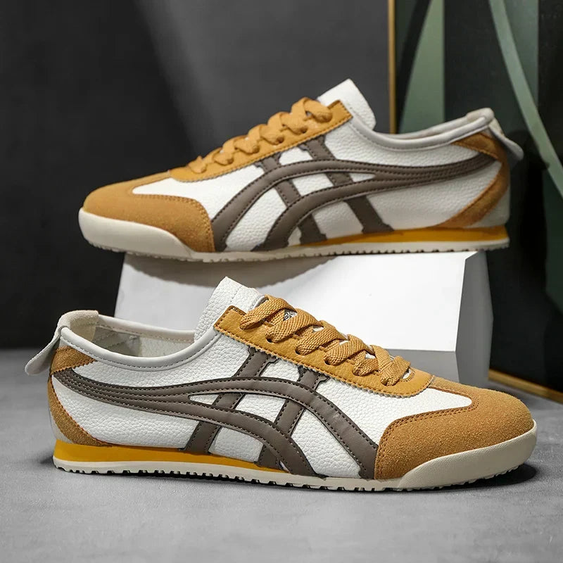 Retro Stripe Lace-Up Casual Sneakers