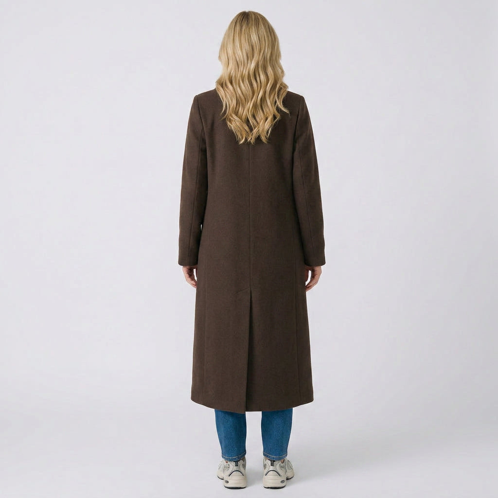 Double Breasted Longline Coat – Classic Tailored Style