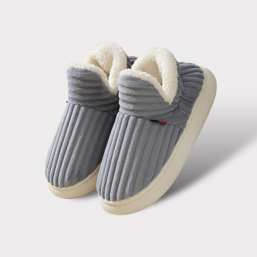 Ribbed Fleece Lined Platform Slipper Boots