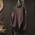 Women's Oversized Mock Neck Waffle Knit Sweater