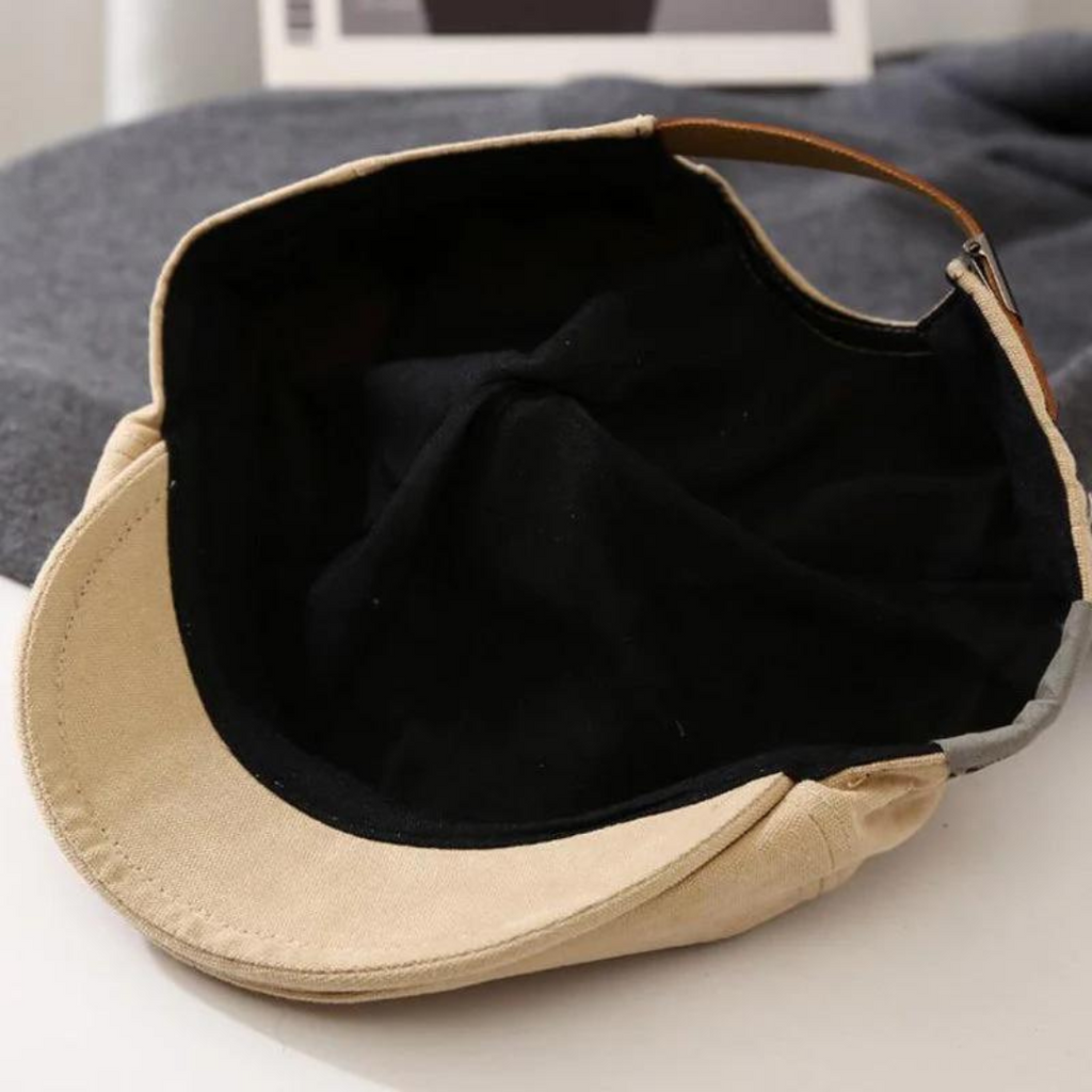 Urban Newsboy Flat Cap with Adjustable Leather Strap