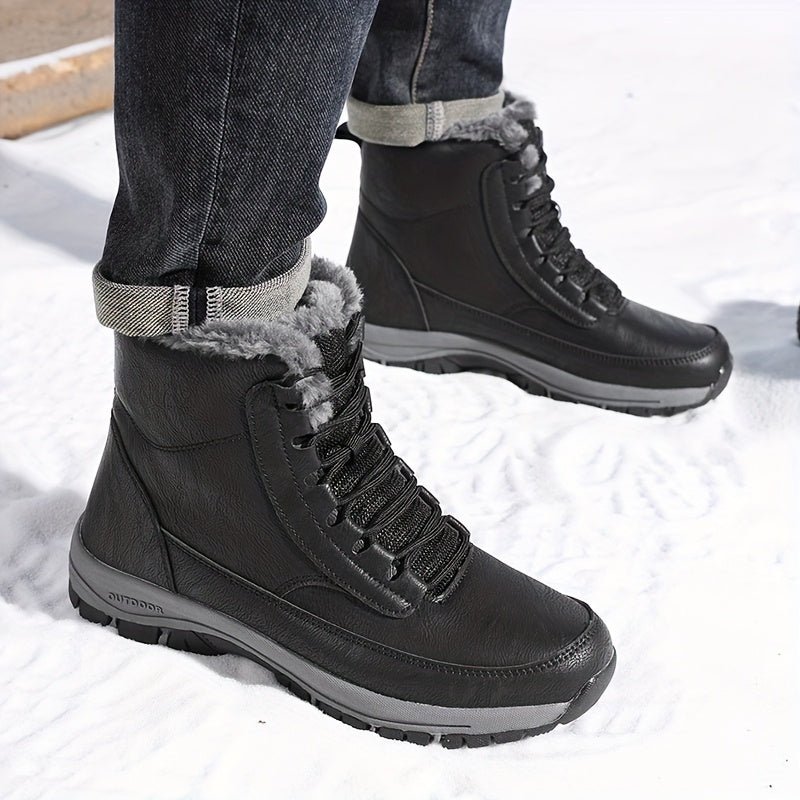 Women's Faux Fur Lined Lace-Up Hiking Snow Boots