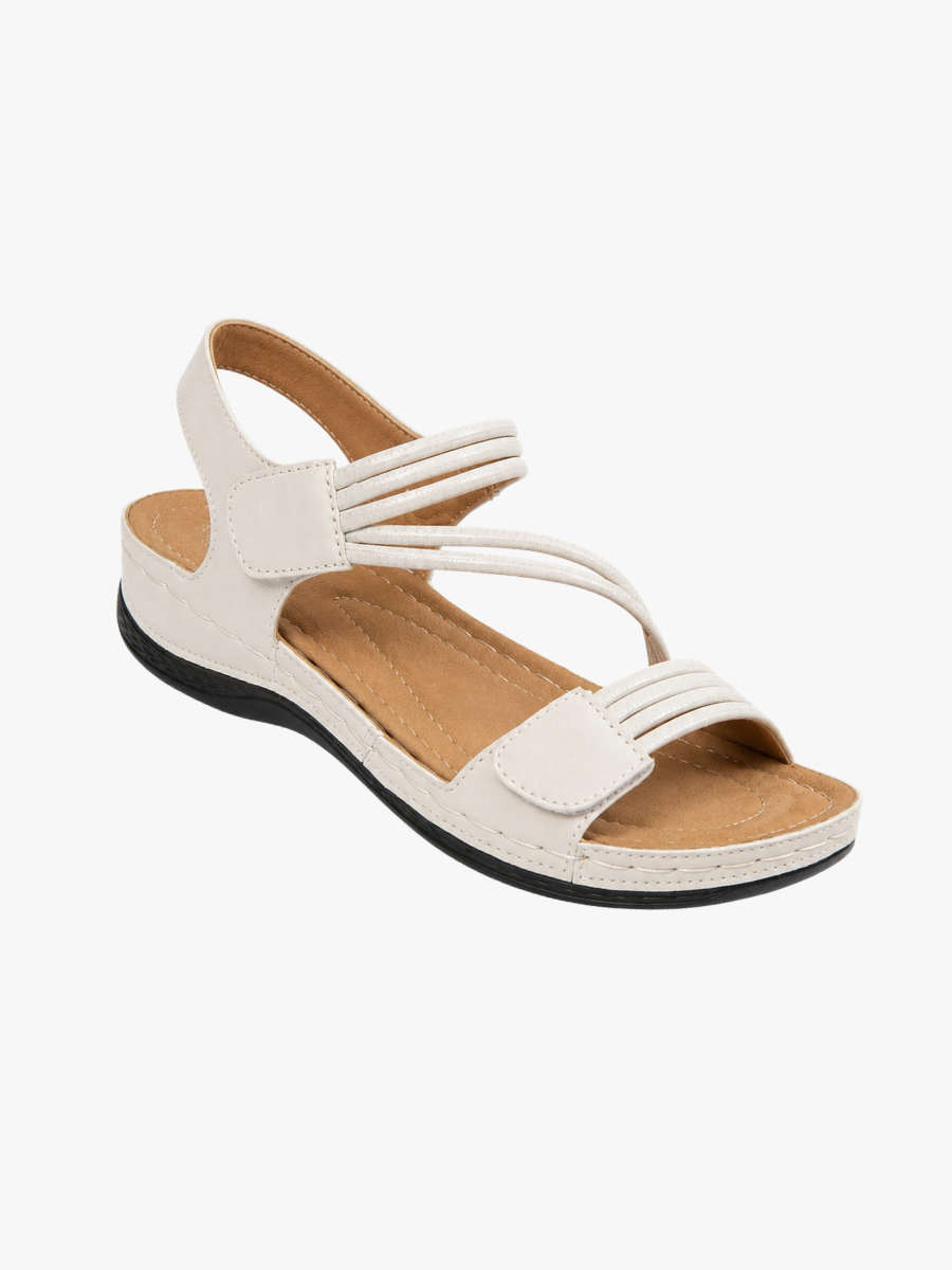 Strappy Comfort Wedge Sandals with Velcro Closure
