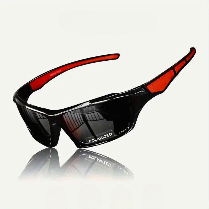 Polarized Sports Wrap Sunglasses with Mirrored Lens