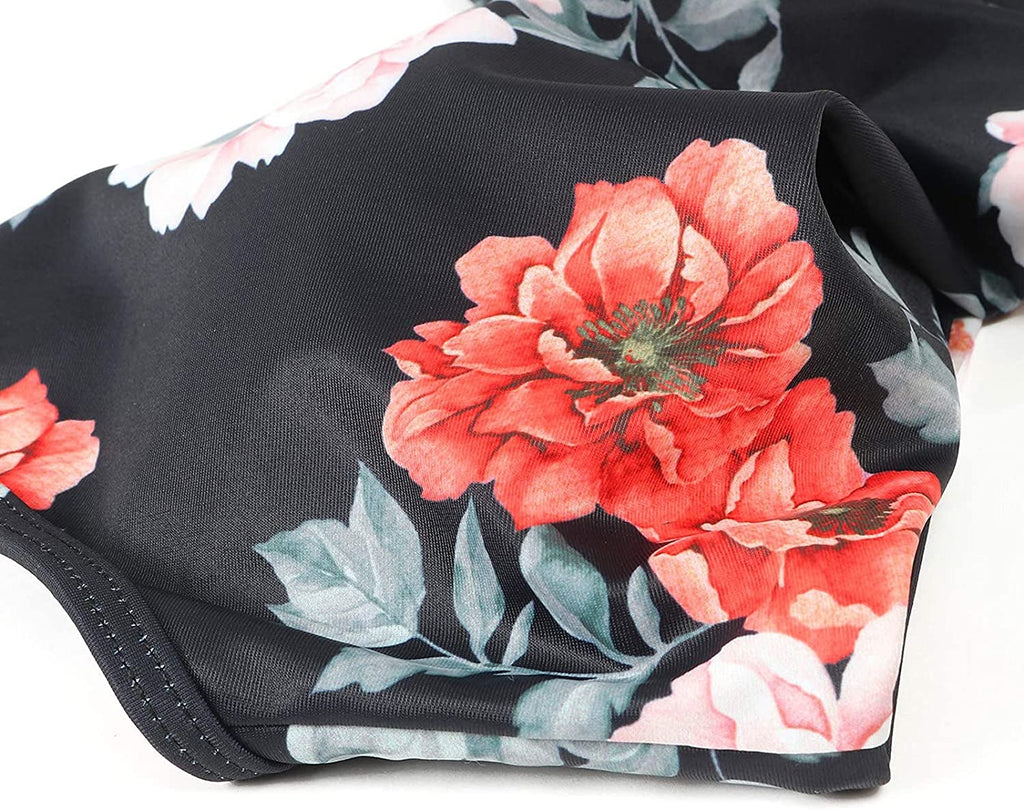 Floral Print Twist Front High-Waisted Bikini Set