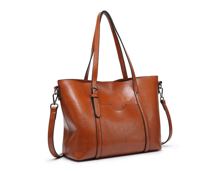 Vintage Wax Finish Oversized Tote Bag