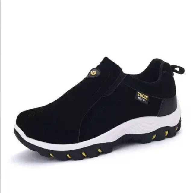 Slip-On Suede-Touch Walking Sneakers with Grip Sole