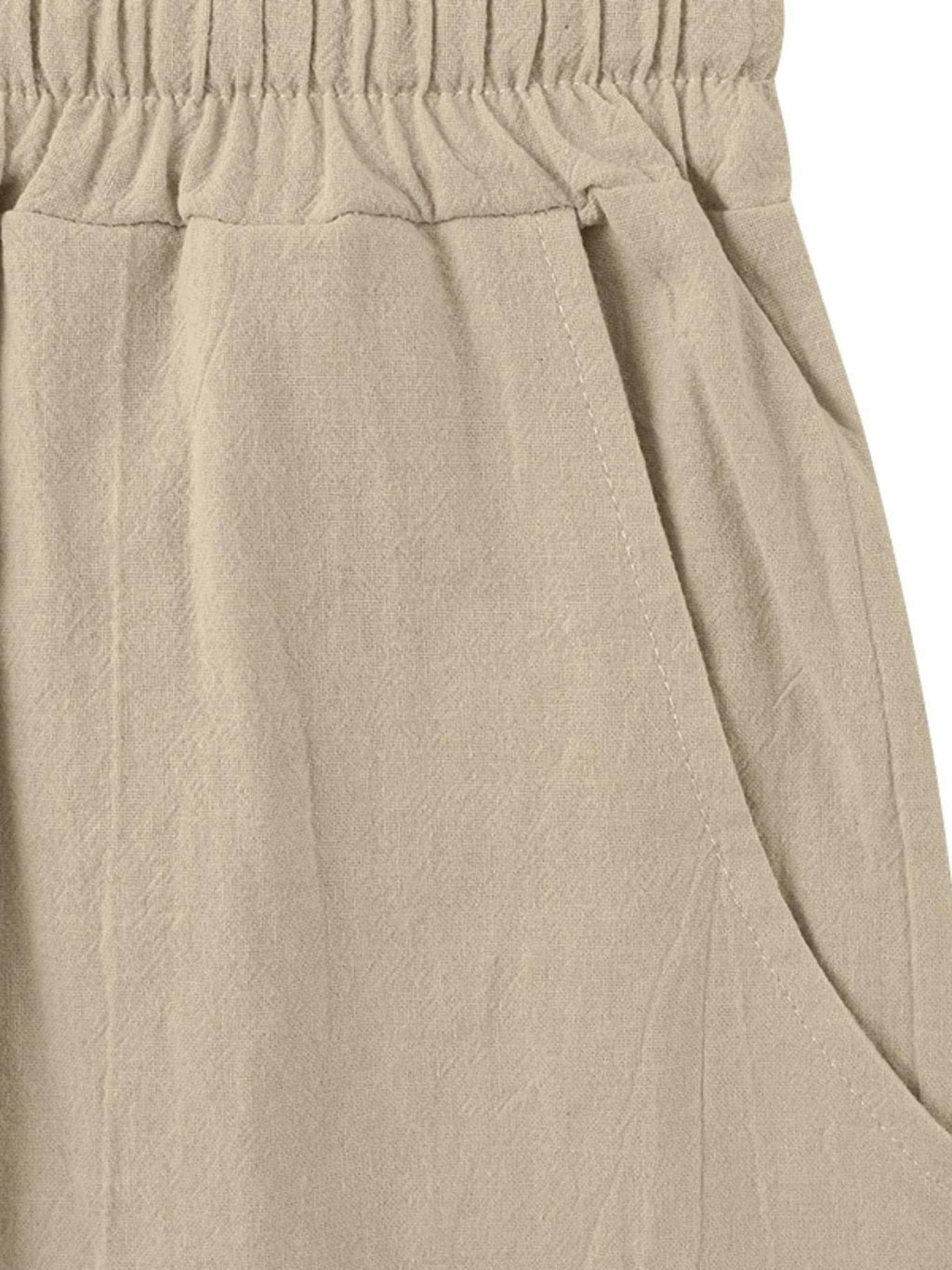 Relaxed Fit Linen Blend Trousers with Pintuck Detailing