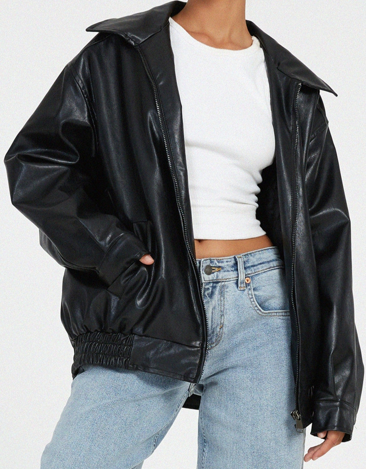 Women's Oversized Sleek Bomber Jacket