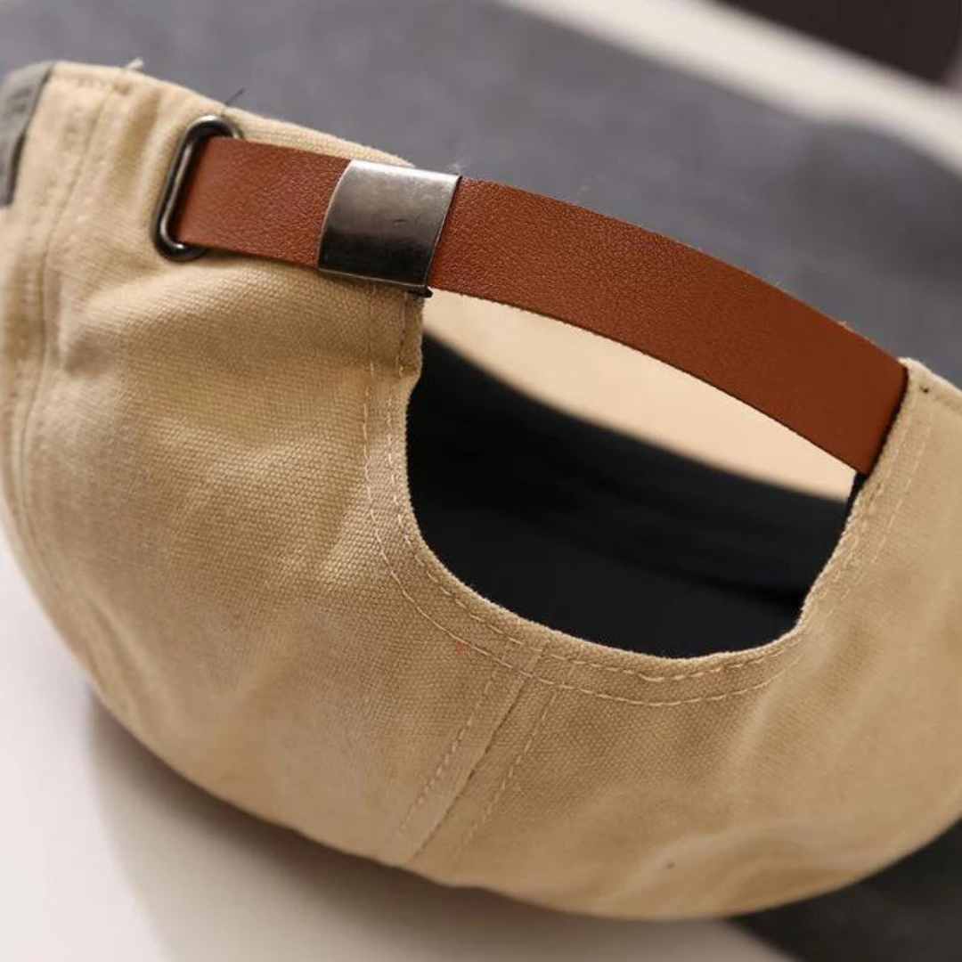 Urban Newsboy Flat Cap with Adjustable Leather Strap
