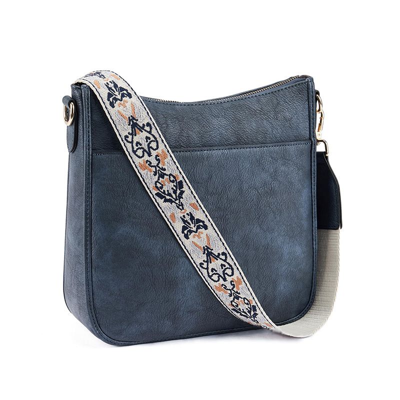 Crossbody Bag with Woven Jacquard Strap