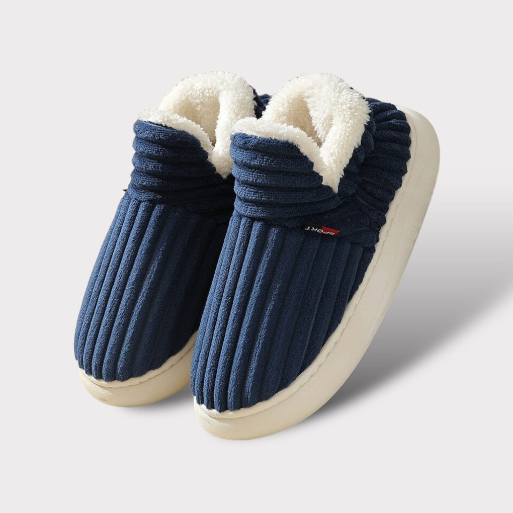 Ribbed Fleece Lined Platform Slipper Boots