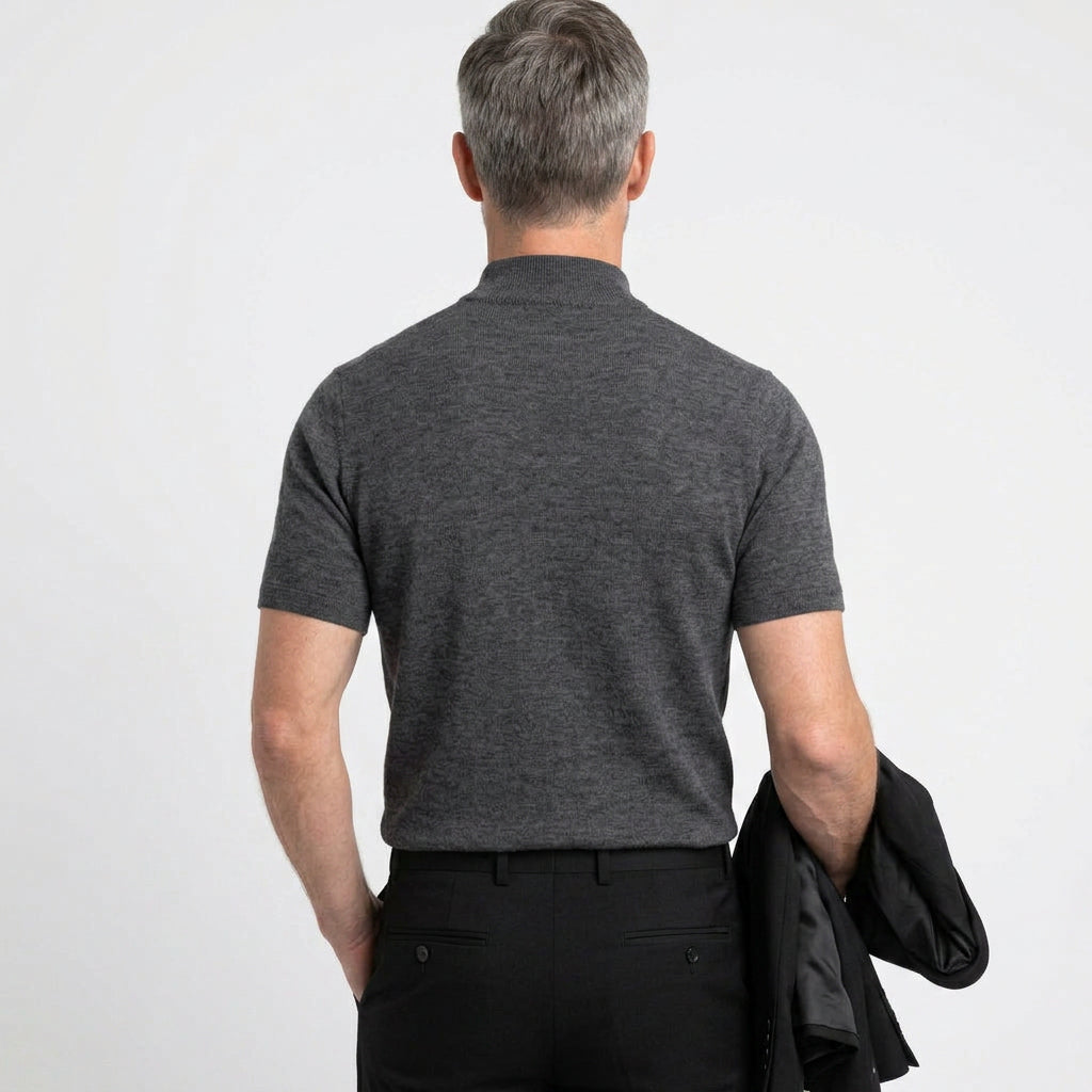Men’s Short Sleeve Mock Neck Sweater