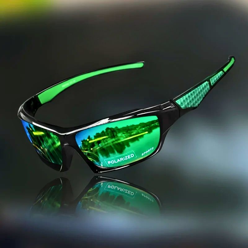 Polarized Sports Wrap Sunglasses with Mirrored Lens