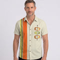 Retro Mid-Century Print Short Sleeve Bowling Shirt