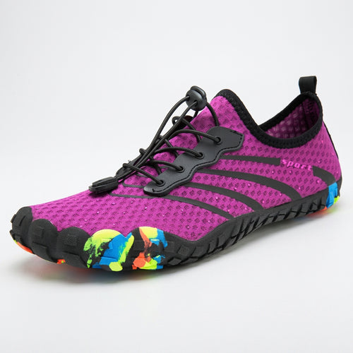 Chaussures aquatiques pieds nus à séchage rapide avec lacets élastiques