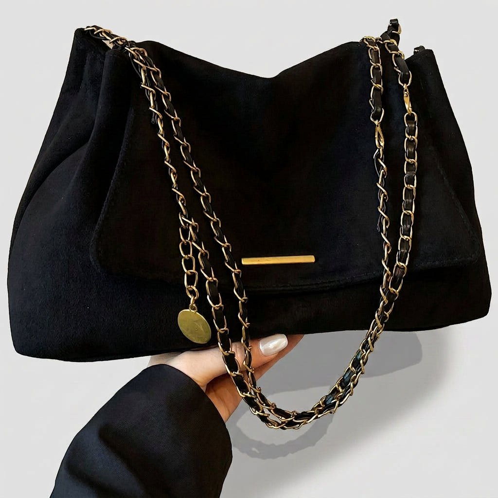 Bag – Suede Effect Chain Shoulder Style