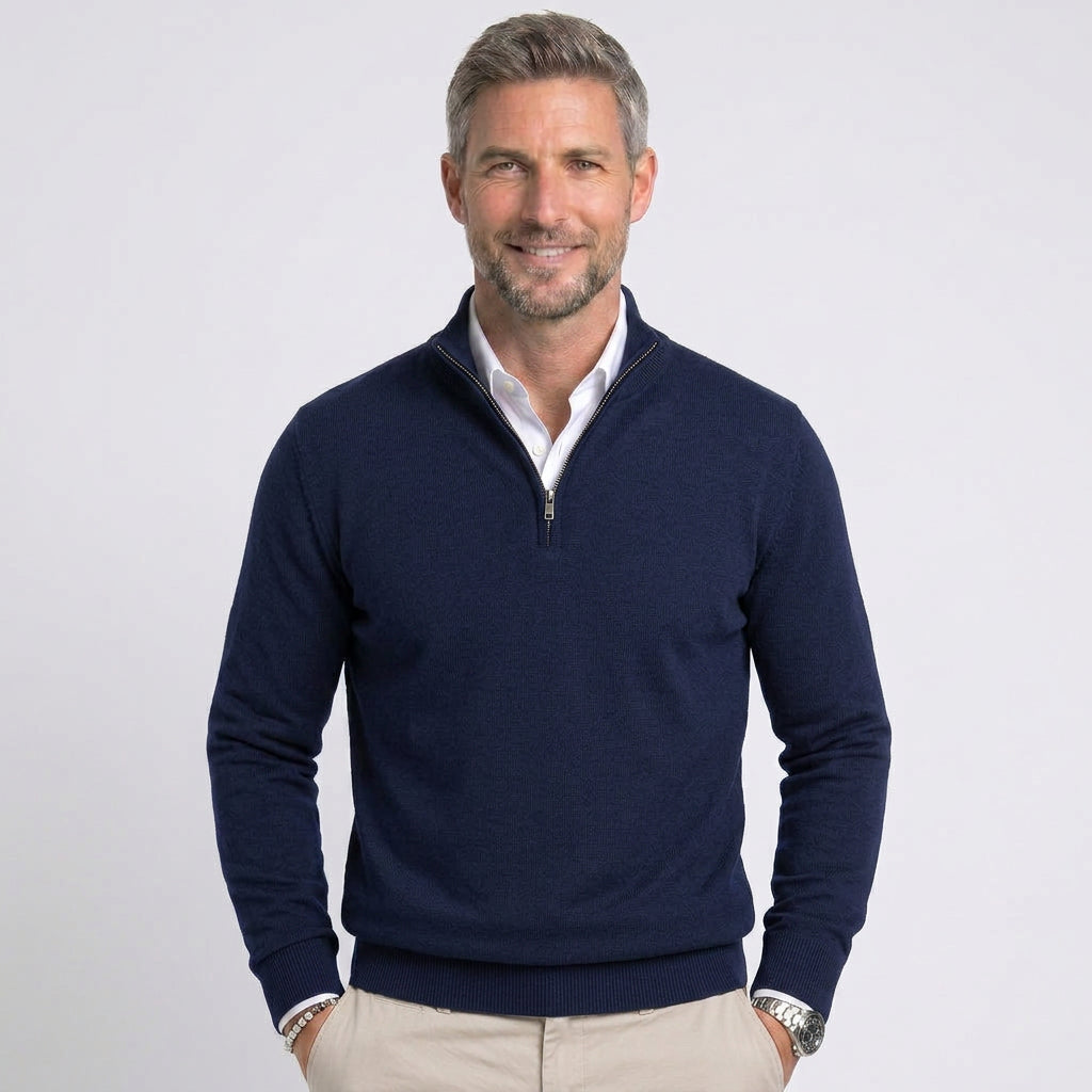 Men’s Quarter Zip Knit Sweater