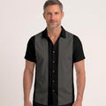Retro Two-Tone Panel Short Sleeve Bowling Shirt