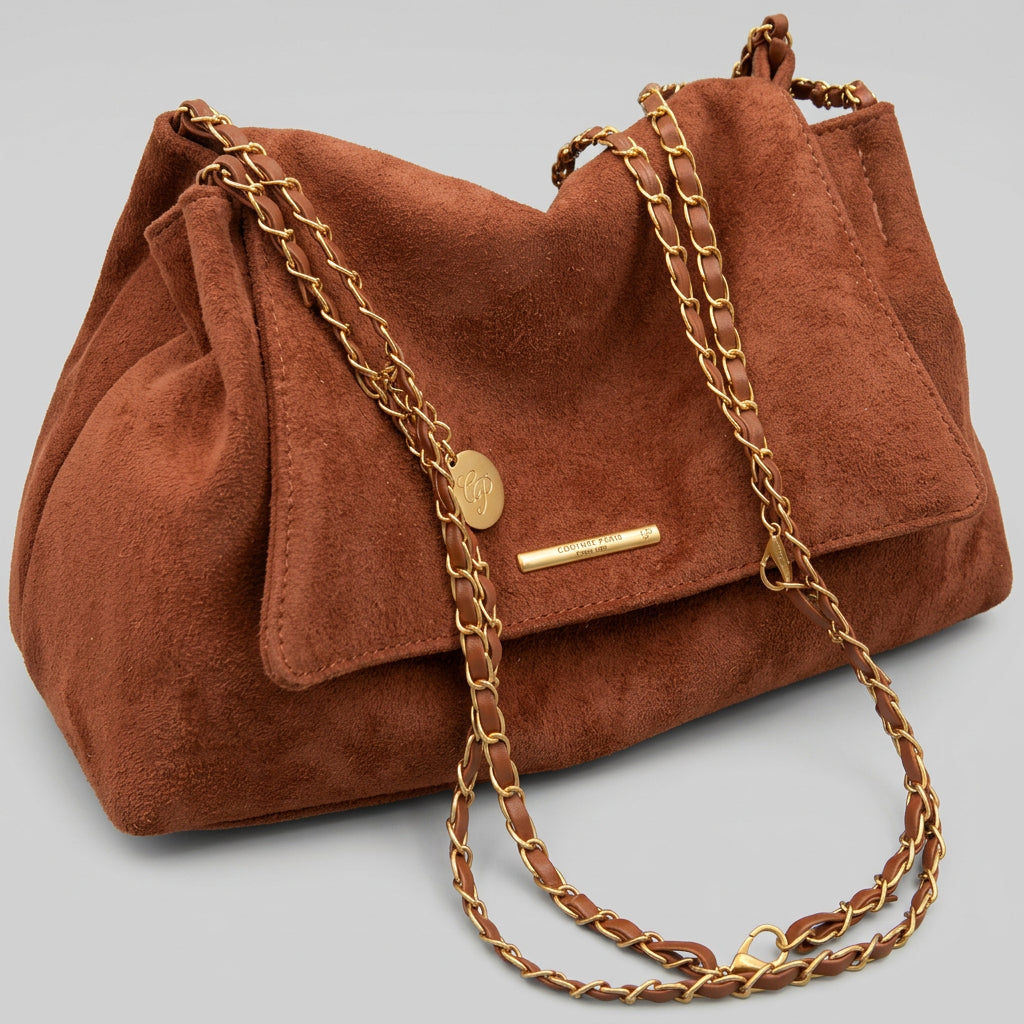 Bag – Suede Effect Chain Shoulder Style