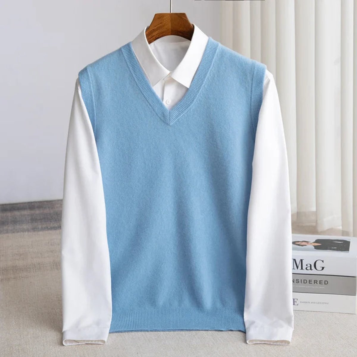 Men's Knitted V-Neck Sweater Vest